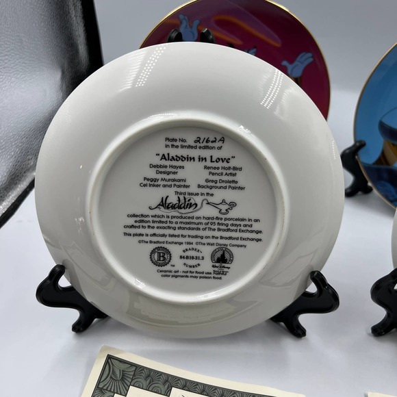 Bradford Exchange Porcelain Collector Plates 1-4 Disney Aladdin Jasmine Genie - Picture 10 of 12